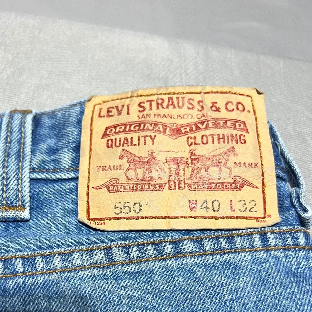 Levis 550 Relaxed Fit Jeans Mens 40x32 Blue Denim Tapered Leg Medium Wash Cotton